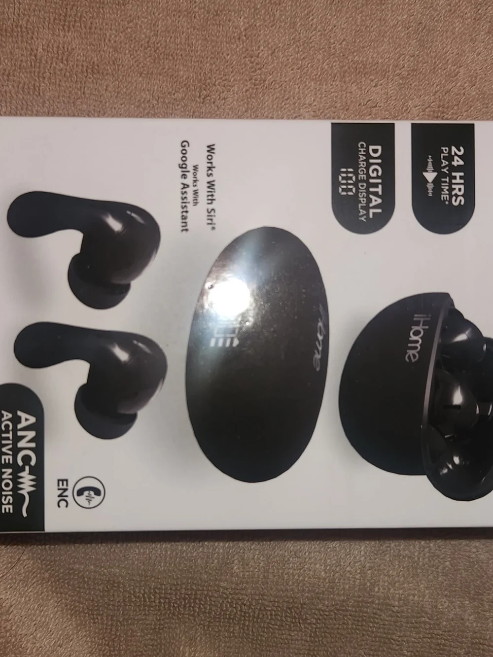 iHome XT-54 True Wireless Earbuds - Black & White Packaging